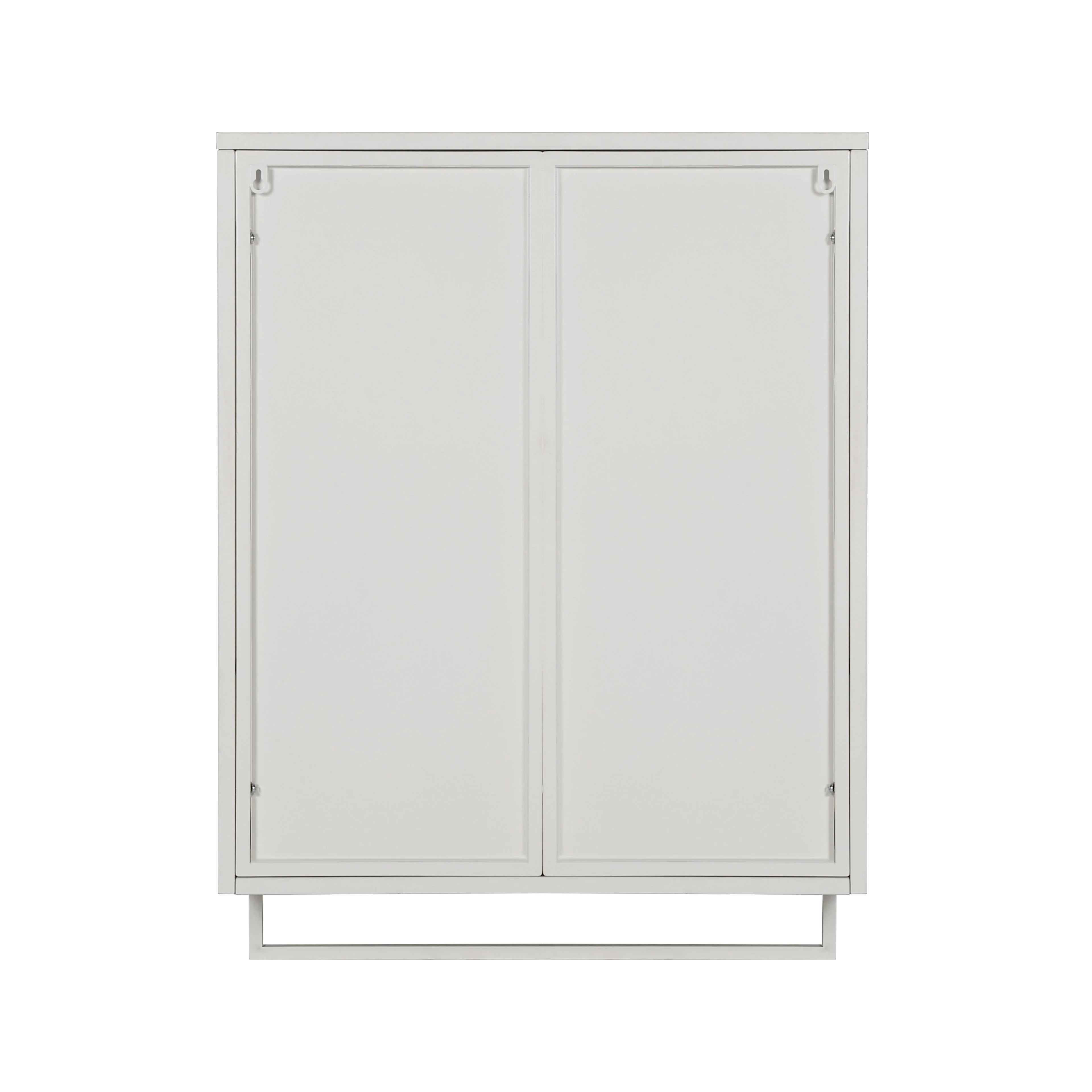 23.62"Glass Doors Modern Two-door Wall Cabinet with Featuring Two-tier Enclosed Storage an Open Shelf and Towel Rack - Image 4