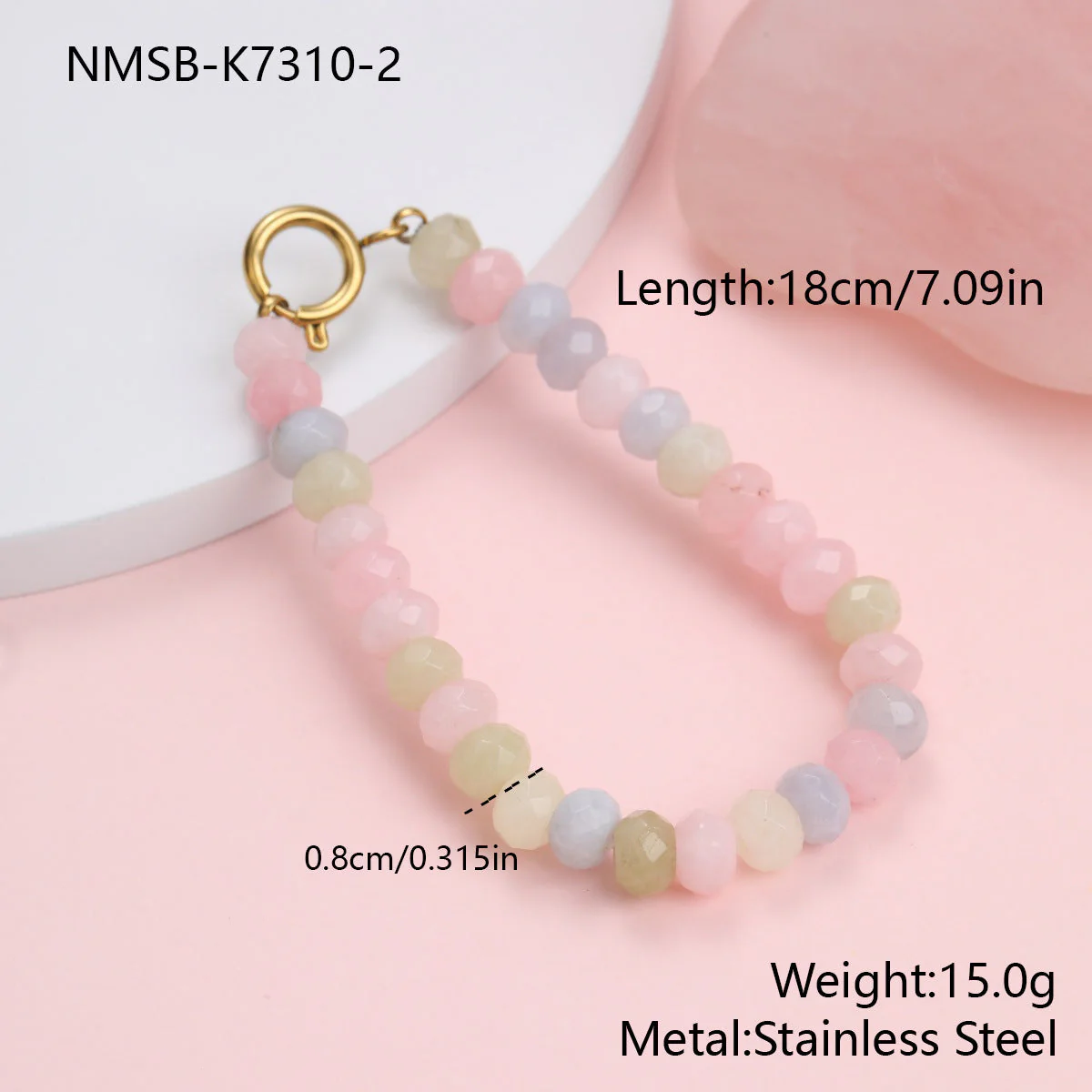 Arrival Natural Stone Handmade Beaded Niemai Design Fresh Sweet Beauty Bracelet Necklace Women - Image 3