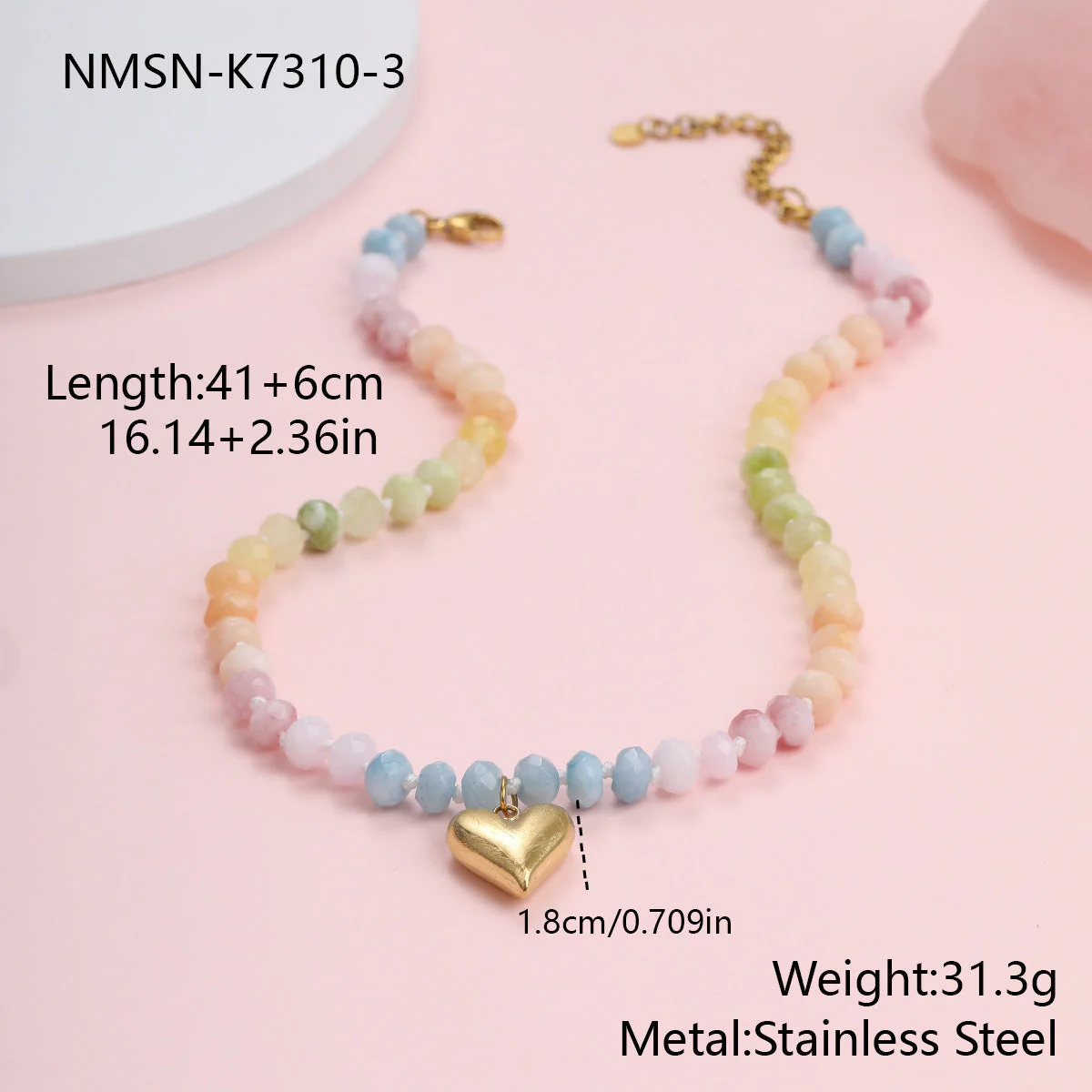 Arrival Natural Stone Handmade Beaded Niemai Design Fresh Sweet Beauty Bracelet Necklace Women - Image 4