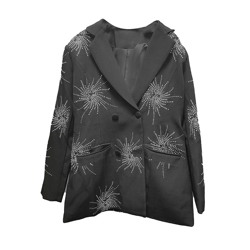 Black high-end suit jacket for women loose fitting suit for women - Image 6