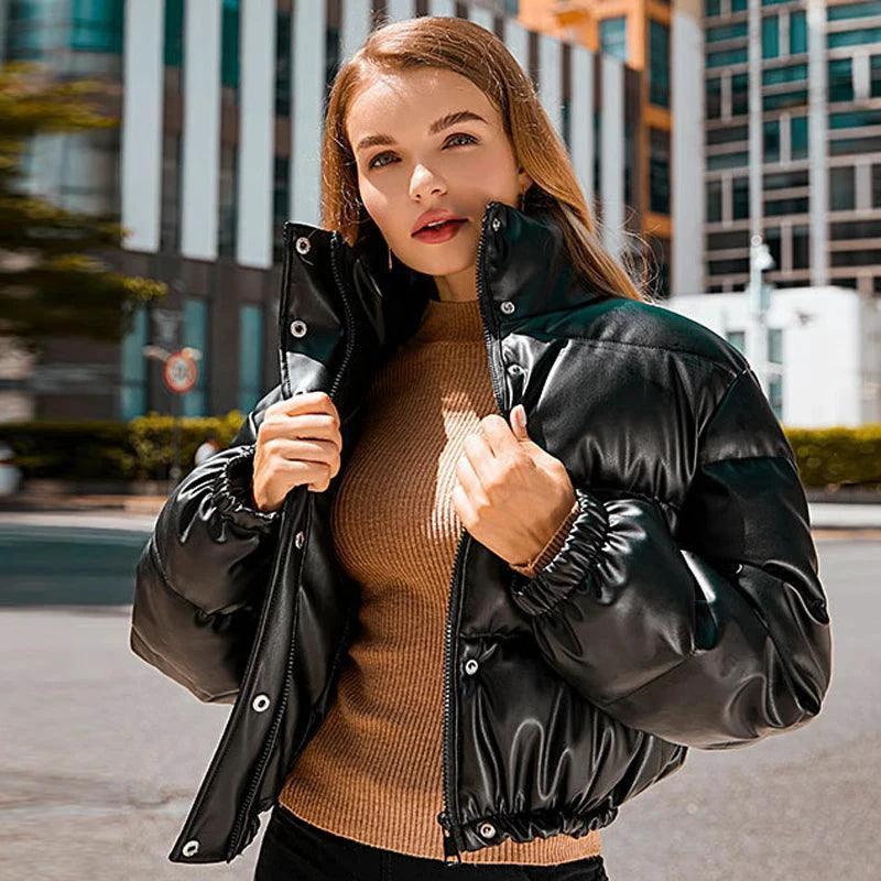 Chic Winter PU Leather Jackets - Image 6