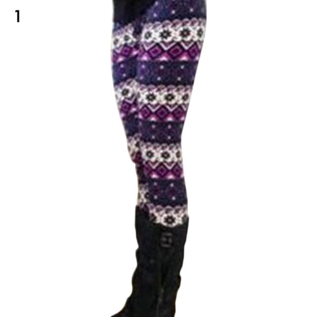 Christmas Print Leggings Women Slim Fit Elastic Pants Elk Snowflakes Striped Harajuke Leggings Female Flowers Pants Xmas Gifts - Image 13