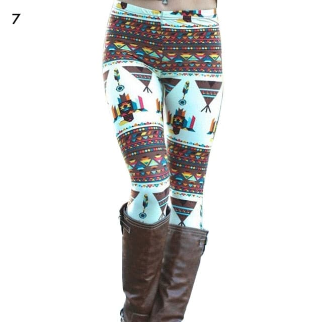Christmas Print Leggings Women Slim Fit Elastic Pants Elk Snowflakes Striped Harajuke Leggings Female Flowers Pants Xmas Gifts - Image 9