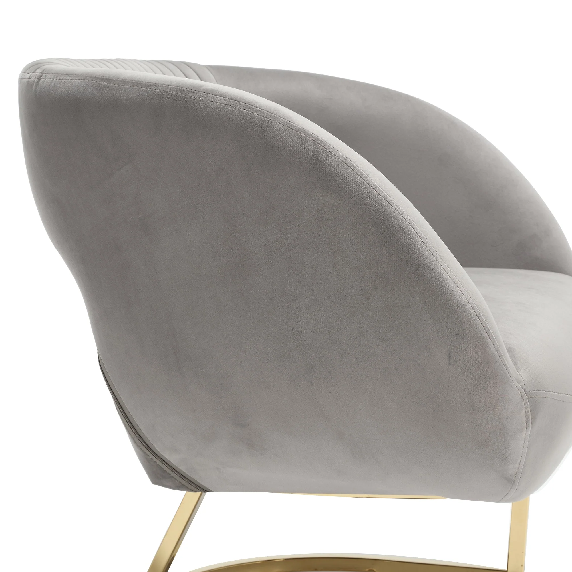 COOLMORE Upholstered Tufted Living Room Chair Textured Linen Fabric Accent Chair with Metal Stand - Image 6