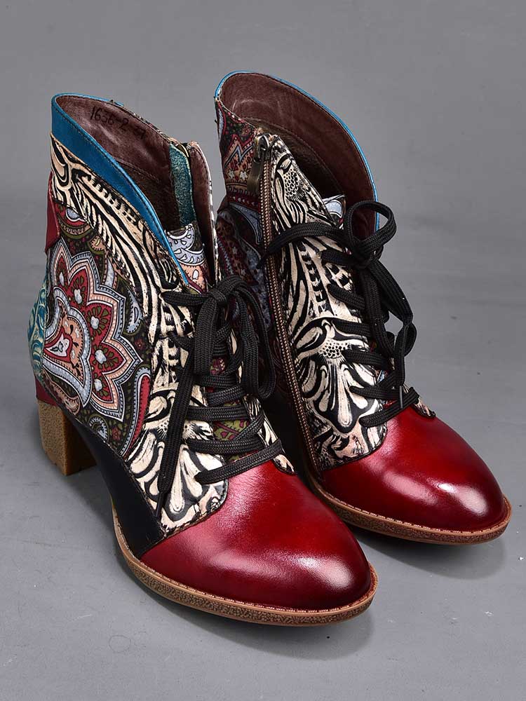 Dalia Leather Bohemian Ankle Boots - Image 11
