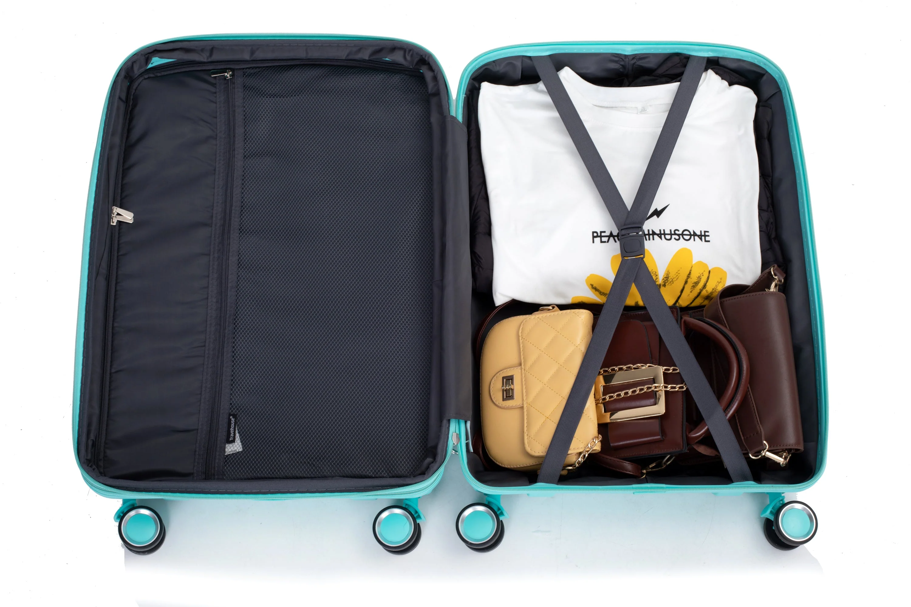 Expandable Hardshell Suitcase Double Spinner Wheels PP Luggage Sets Lightweight Durable 3-Piece Set (20/24/28) , Lake Blue - Image 15