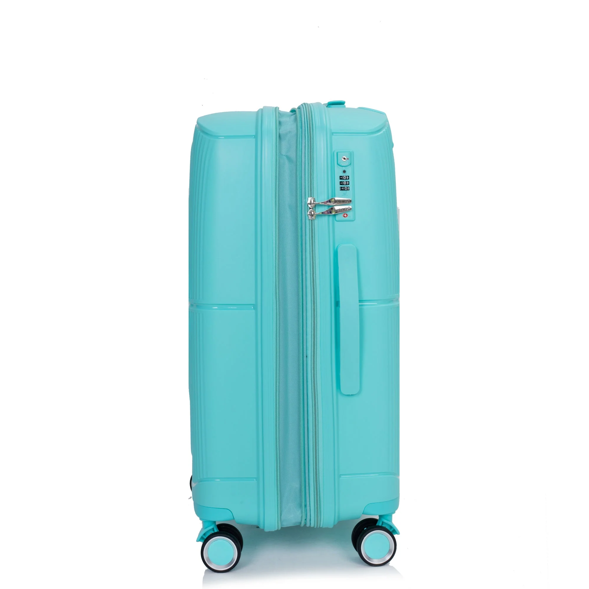Expandable Hardshell Suitcase Double Spinner Wheels PP Luggage Sets Lightweight Durable 3-Piece Set (20/24/28) , Lake Blue - Image 17