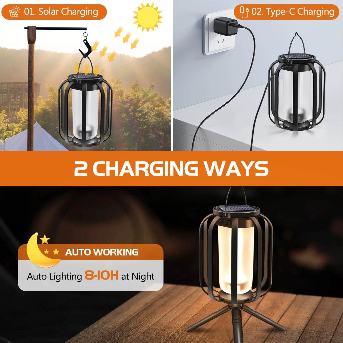 Flickering Firelight Lantern – Weatherproof & Wireless for Outdoors! - Image 4