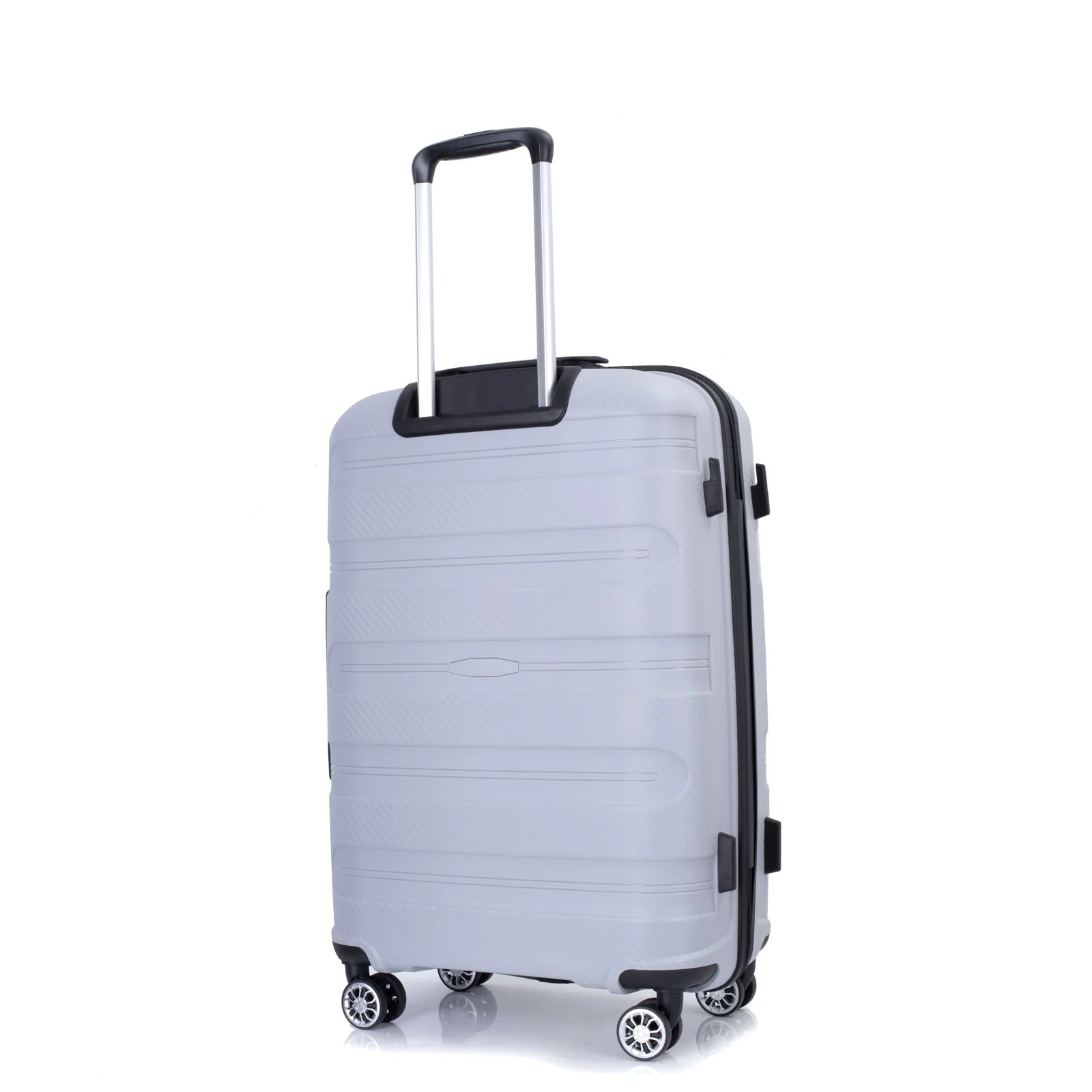 Hardshell Suitcase Spinner Wheels PP Luggage Sets Lightweight Durable Suitcase with TSA Lock,3-Piece Set (20/24/28) ,Silver - Image 9