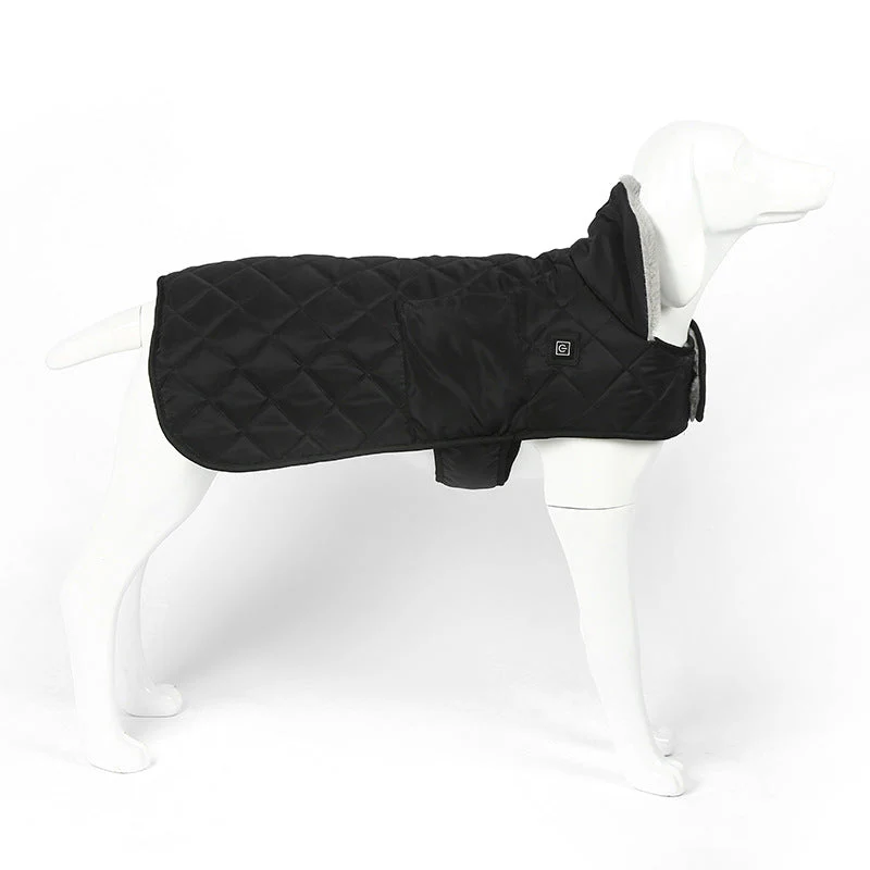 Heated Pet Clothing - New Fashion Warm Dog Cotton Jacket with Short Rabbit Fur - Image 7
