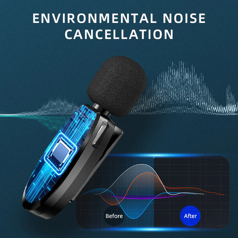 Lavalier Wireless Microphone Outdoor Live Broadcast Internet Celebrity Carry 2.4G Radio Noise Reduction Small Microphone - Image 3