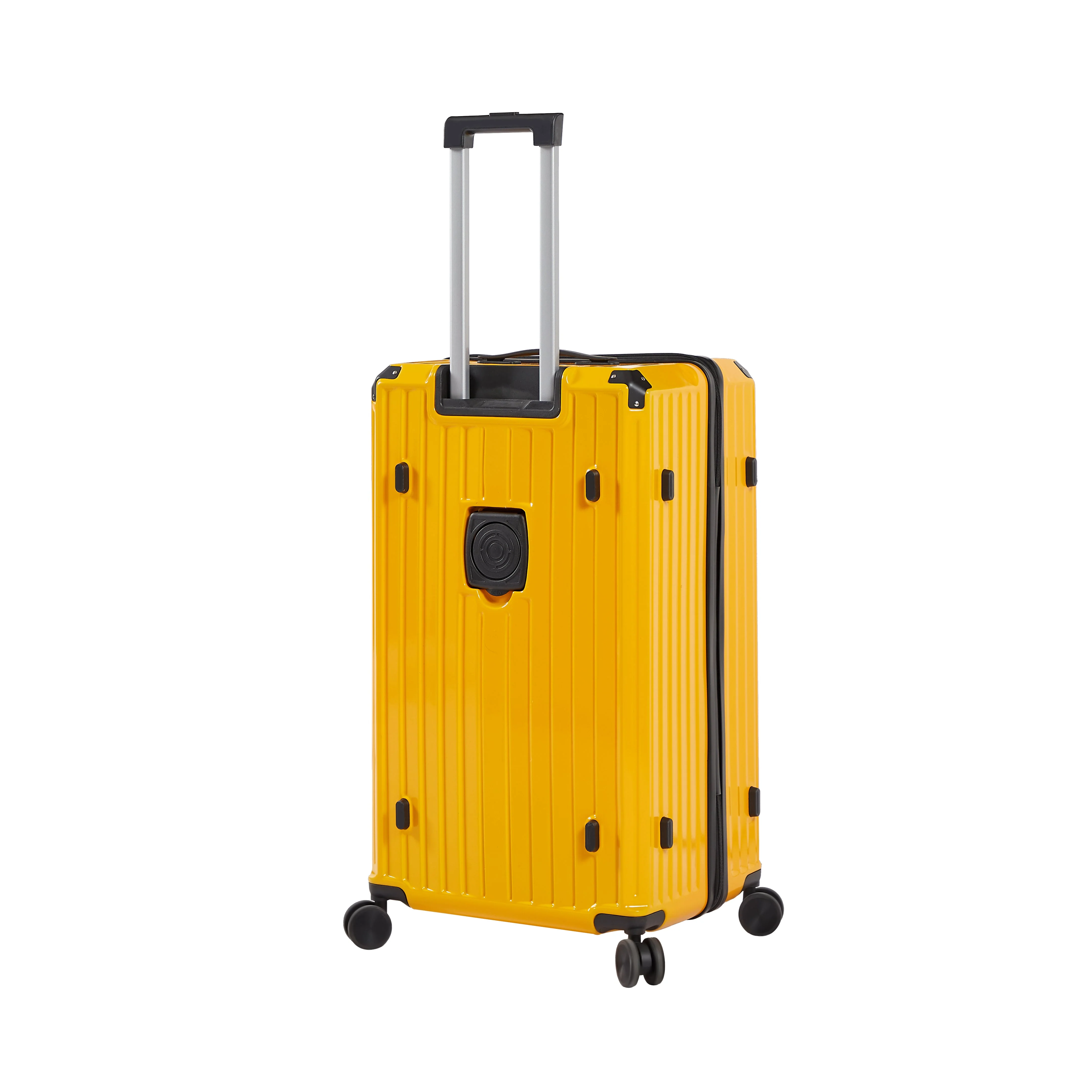 Luggage Set 4 pcs (20"/24"/29"/Travel Bag), PC+ABS Durable Lightweight Luggage with Collapsible Cup Holder TSA Lock, Yellow - Image 6