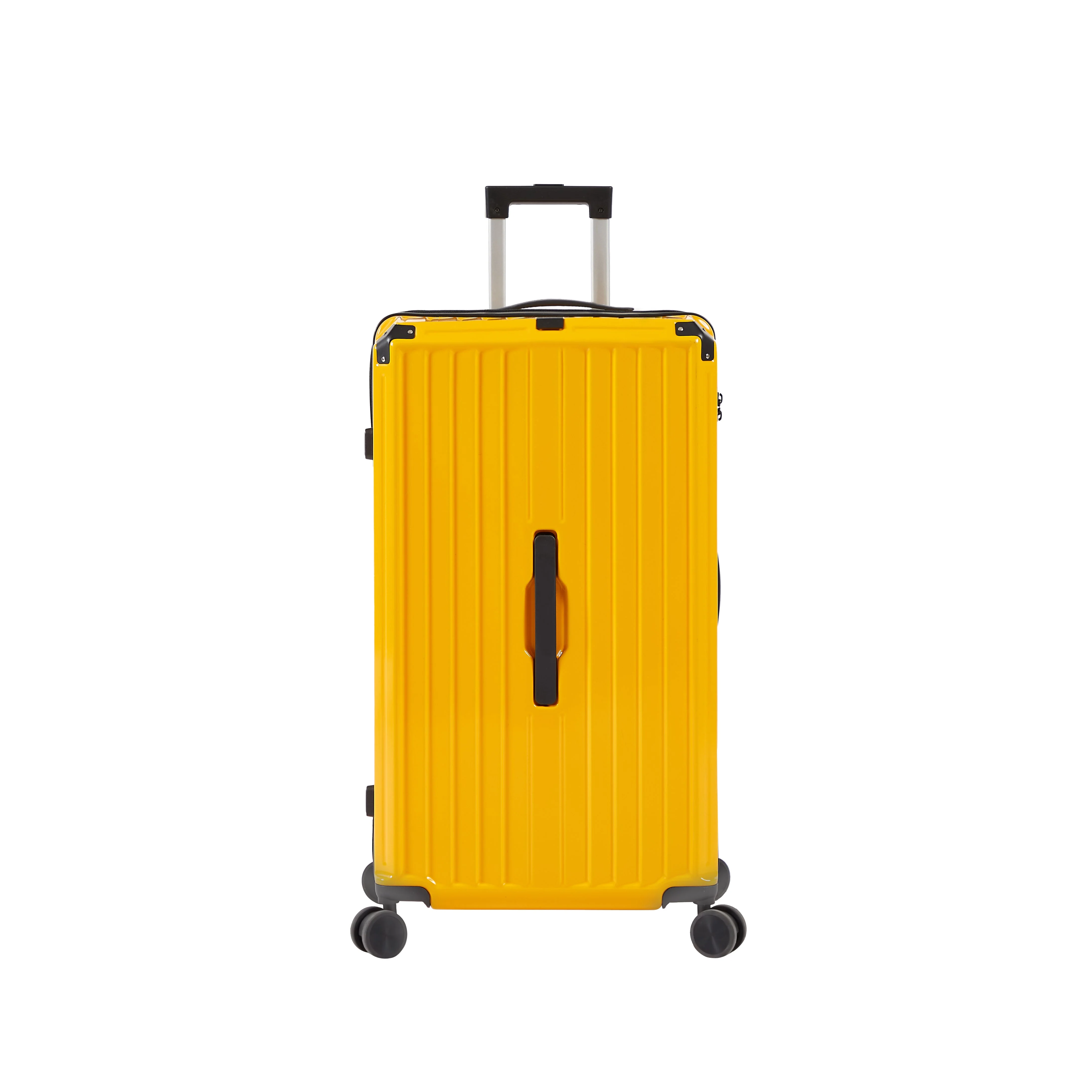 Luggage Set 4 pcs (20"/24"/29"/Travel Bag), PC+ABS Durable Lightweight Luggage with Collapsible Cup Holder TSA Lock, Yellow - Image 9