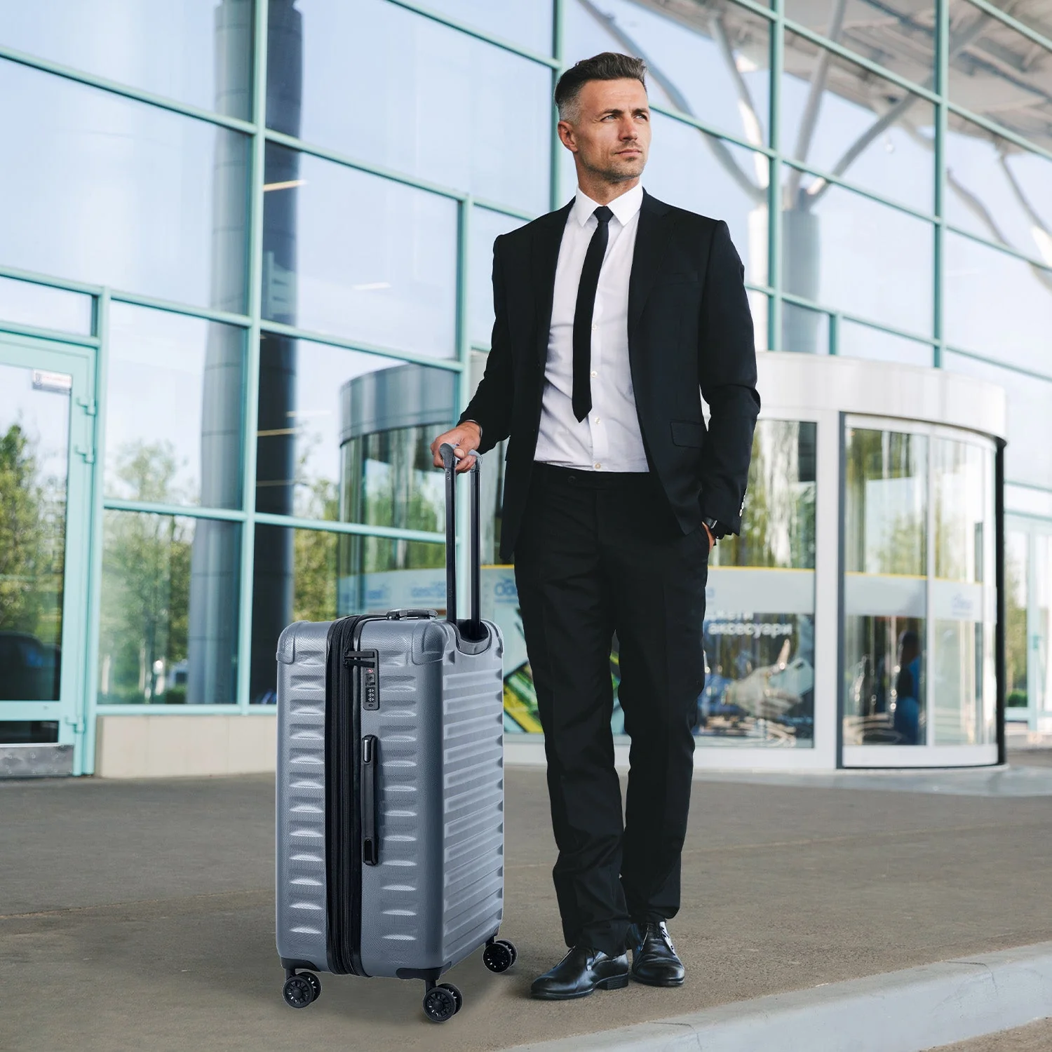 Luggage Sets New Model Expandable ABS+PC 3 Piece Sets with Spinner Wheels Lightweight TSA Lock (20/24/28), STEEL GRAY - Image 10