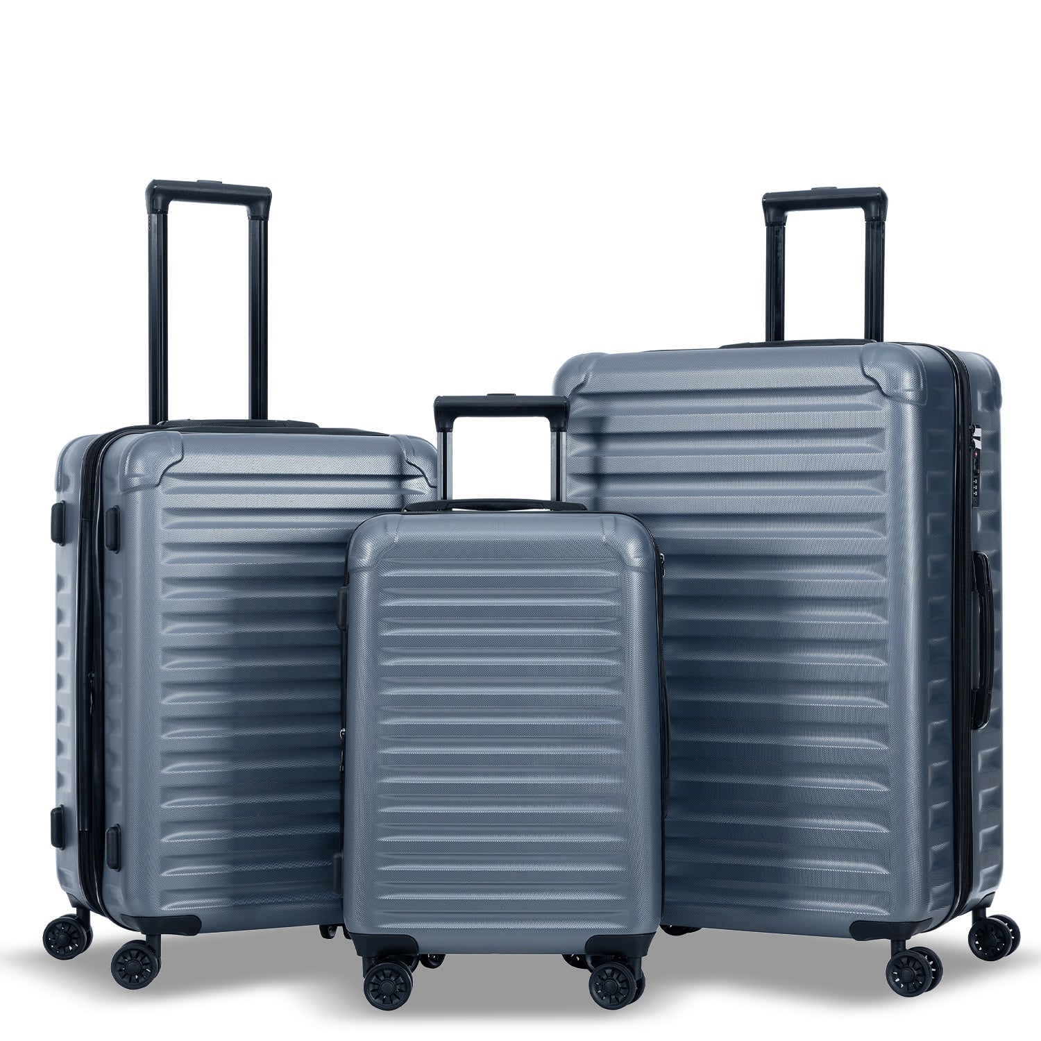 Luggage Sets New Model Expandable ABS+PC 3 Piece Sets with Spinner Wheels Lightweight TSA Lock (20/24/28), STEEL GRAY - Image 11