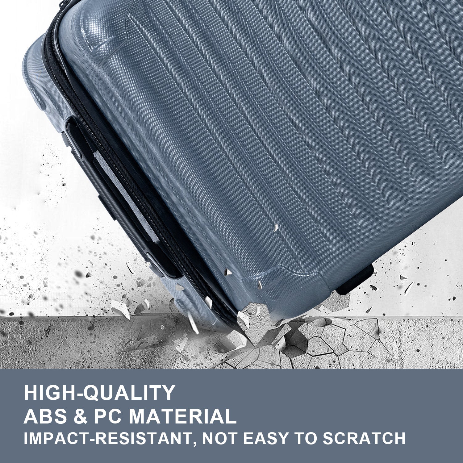 Luggage Sets New Model Expandable ABS+PC 3 Piece Sets with Spinner Wheels Lightweight TSA Lock (20/24/28), STEEL GRAY - Image 6