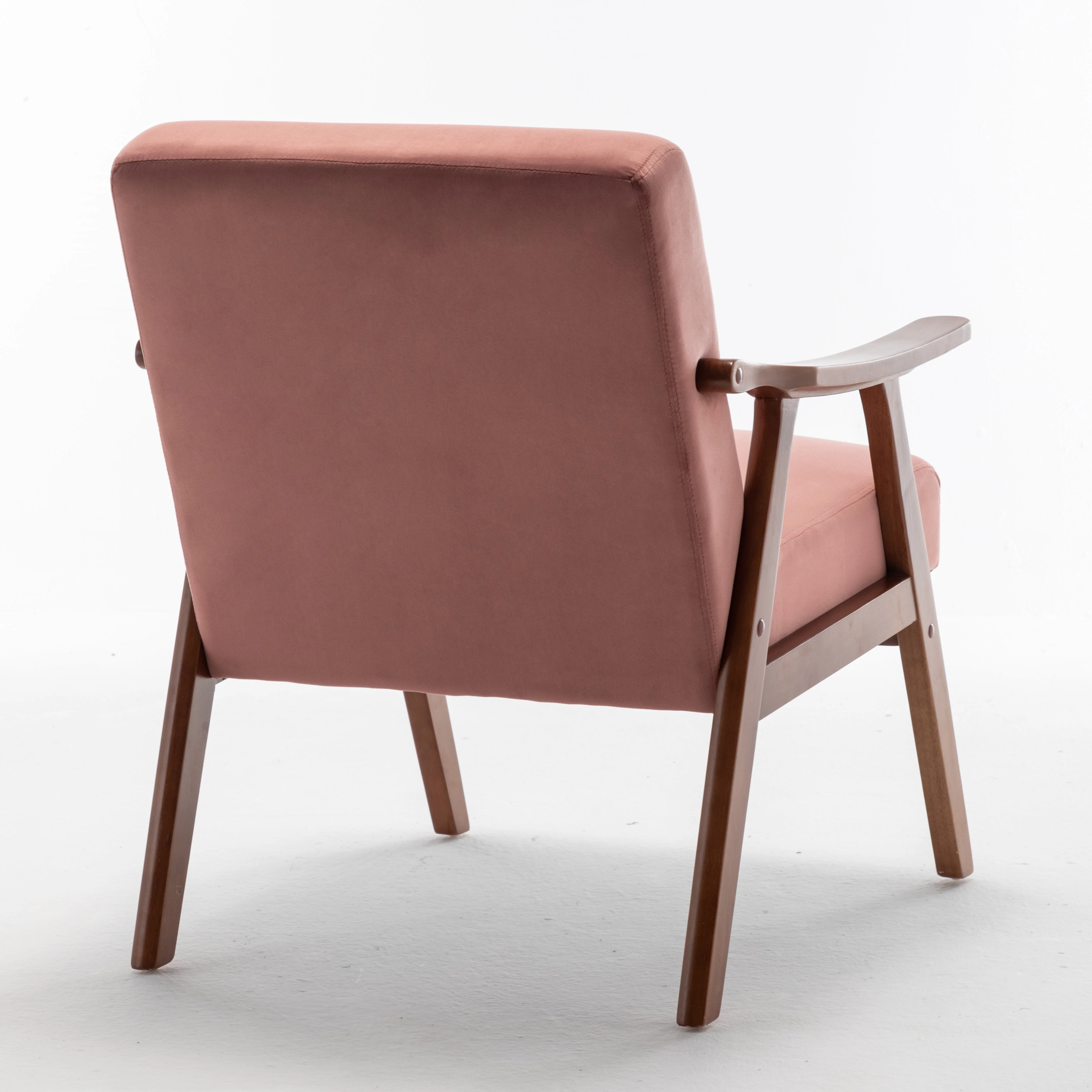 Mid-Century Modern Chair, Living Room Chair with Solid Wood Frame, Accent Chair Extra-Thick Backrest, Wingback Chair for Bedroom - Image 3
