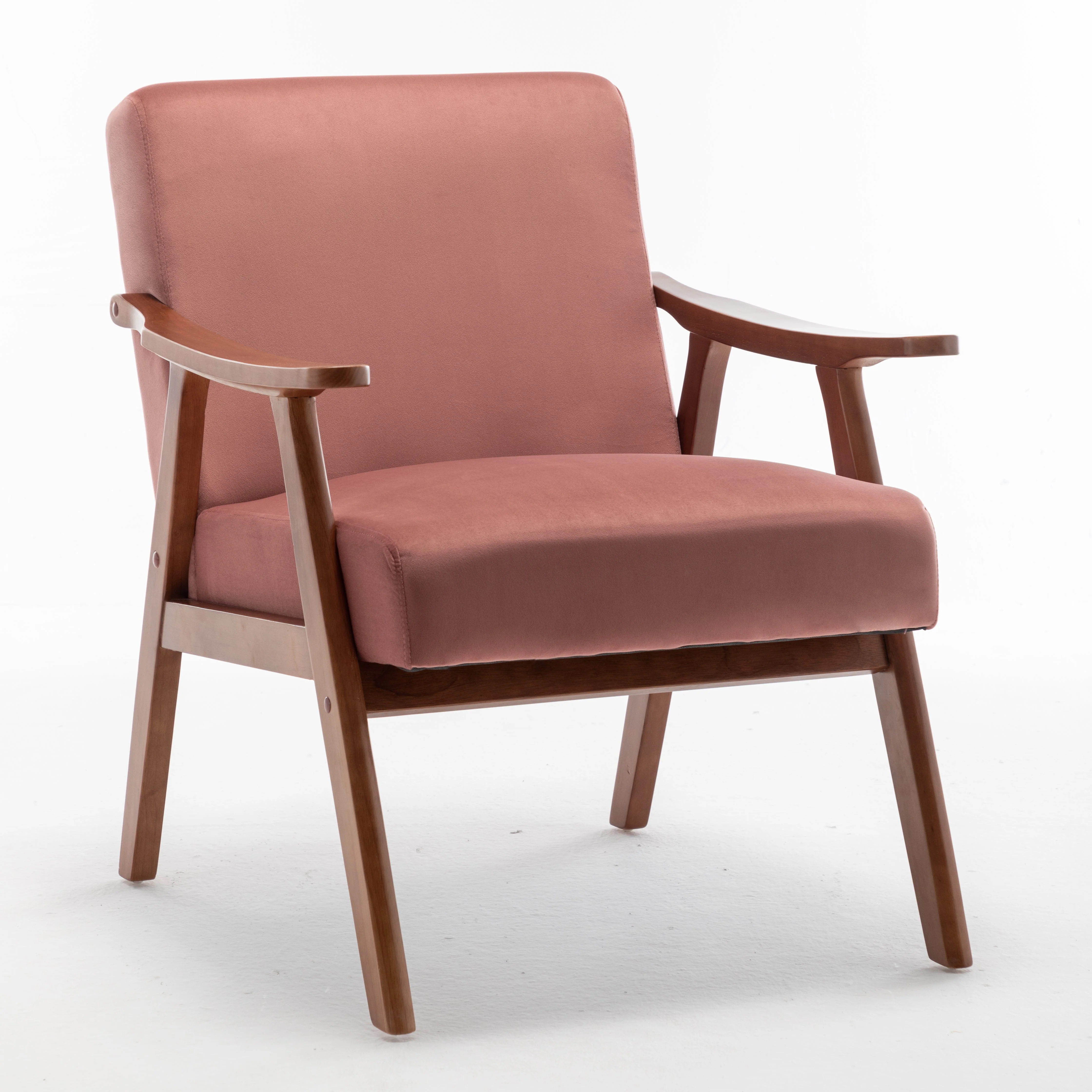 Mid-Century Modern Chair, Living Room Chair with Solid Wood Frame, Accent Chair Extra-Thick Backrest, Wingback Chair for Bedroom - Image 7
