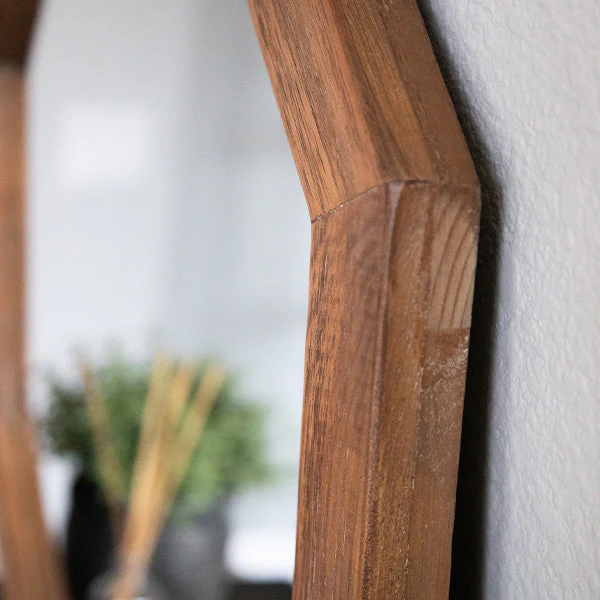 Octagon Wood Frame Mirror - Image 4