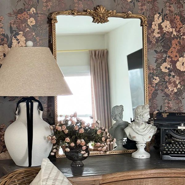 Ornate Golden Floral Rectangular Mirror - Image 3