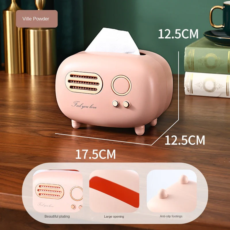 Paper towel box ABS light luxury retro style gift for living room, high-end home drawer paper towel box - Image 6