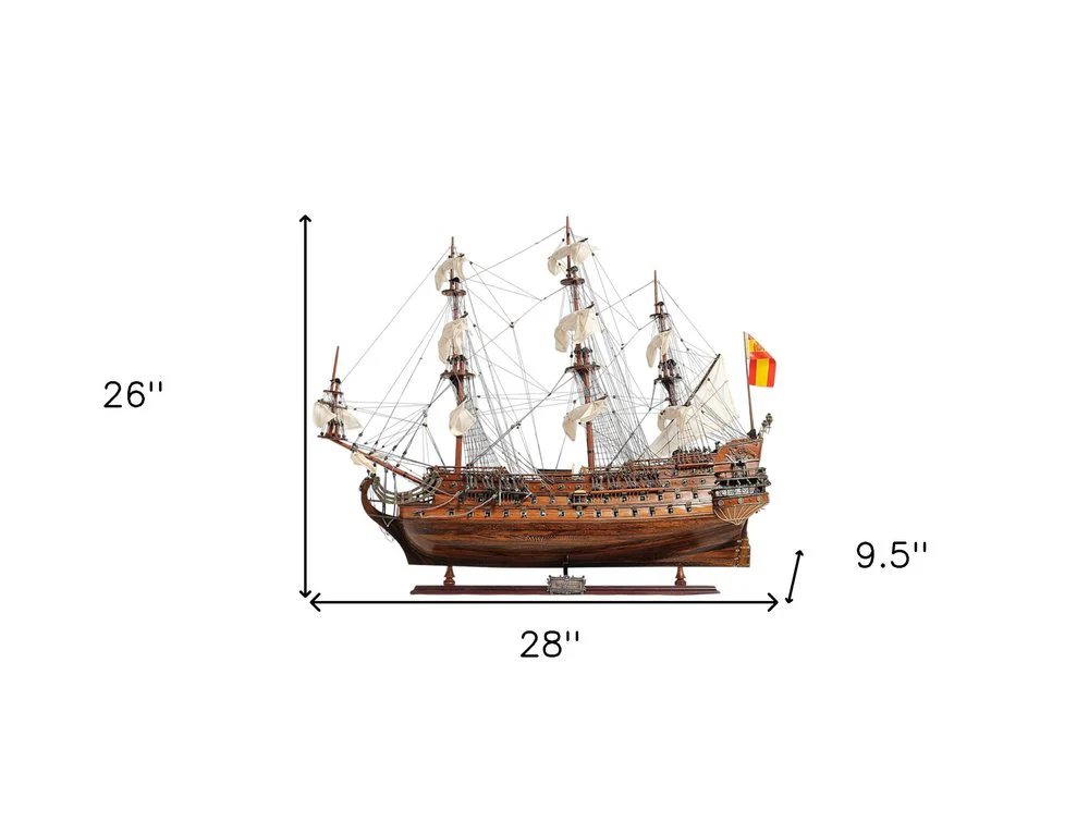 Sailboat Model With Chrome And Brass Fittings - Image 6