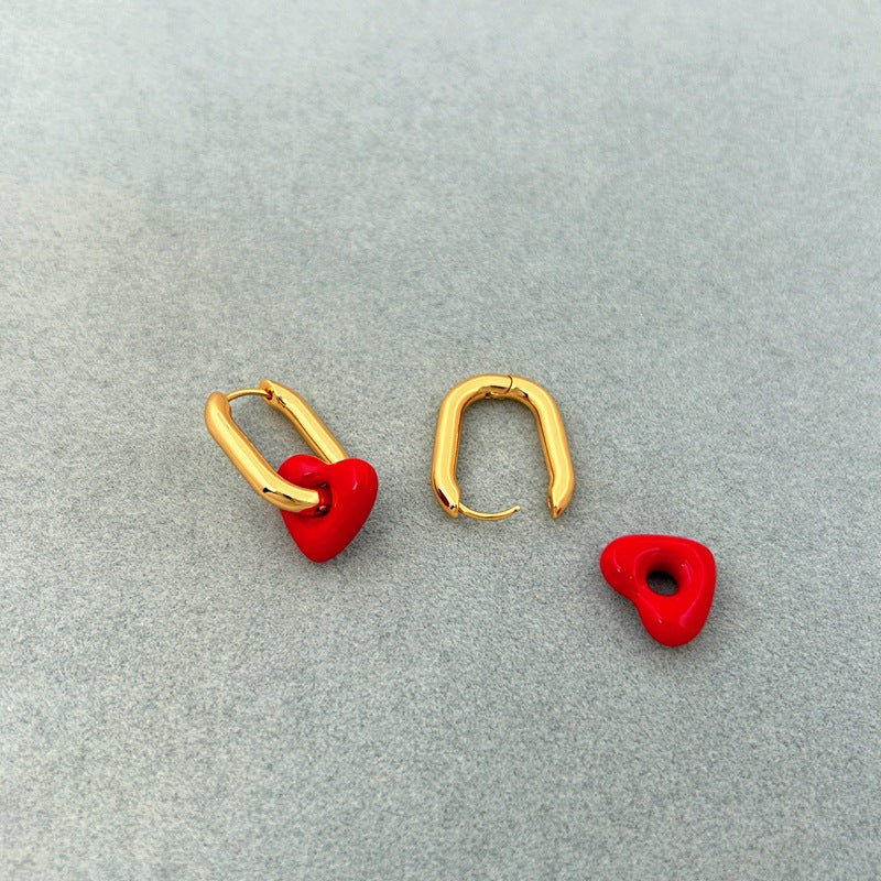 Summer Simple High Grade Love Shape Necklace Ear Clip Women - Image 3