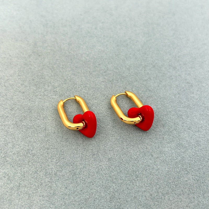 Summer Simple High Grade Love Shape Necklace Ear Clip Women - Image 5