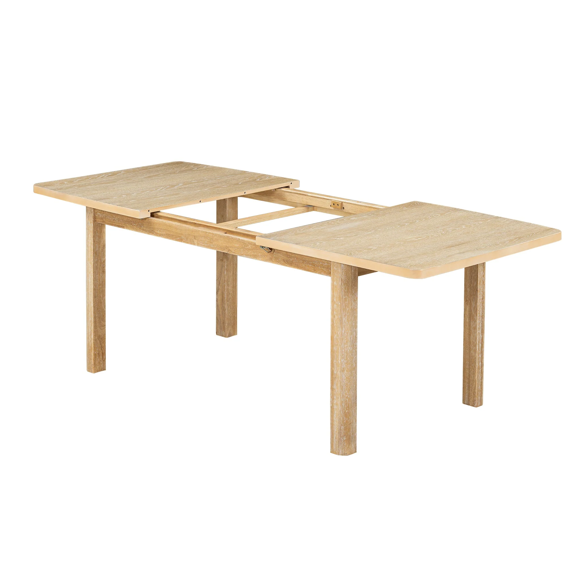 TOPMAX expandable 84 inch dining table set with 24 inch detachable leaves, 6 armless chairs and 2 armchairs  9 pieces natural - Image 12