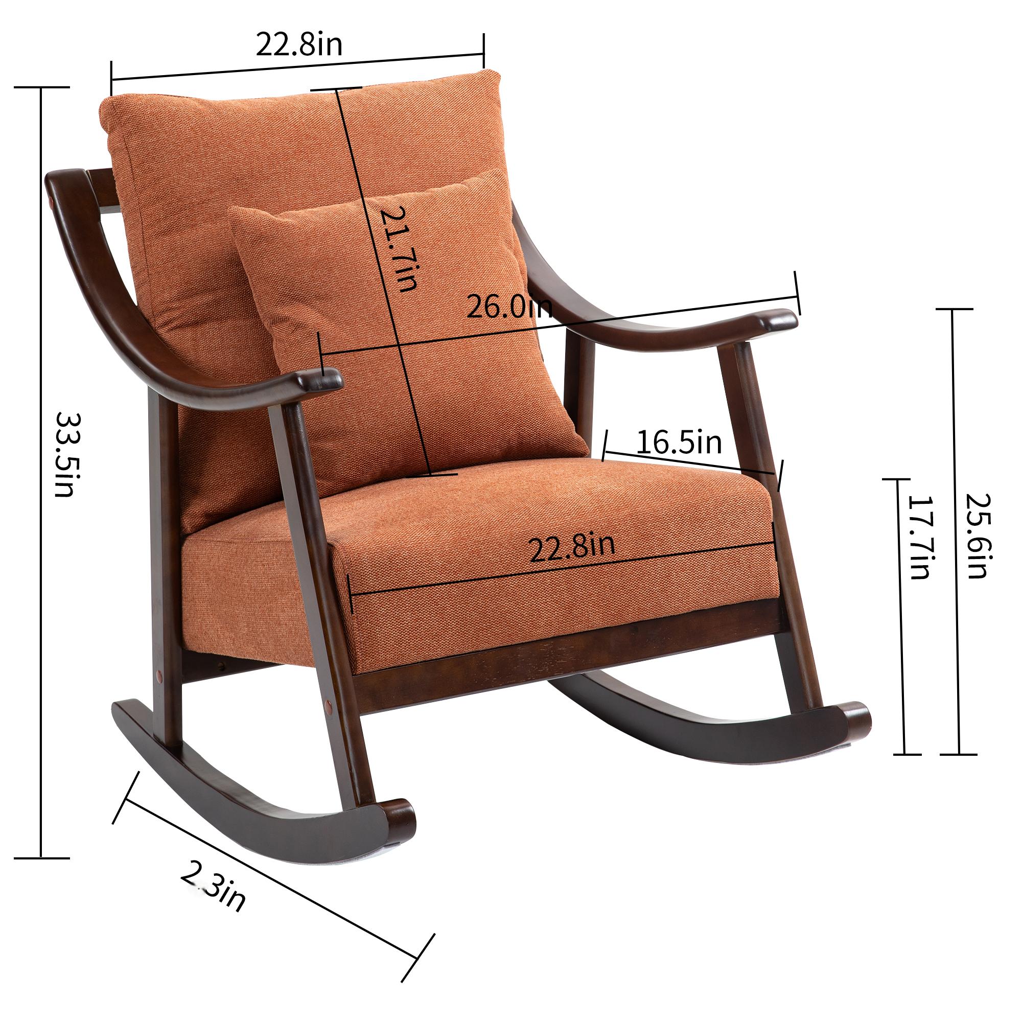 woven fabric Mid Century Modern Accent Chairs Comfy Upholstered Glider Arm Chair with Solid Wood for Living Room Bedroom Balcony - Image 3